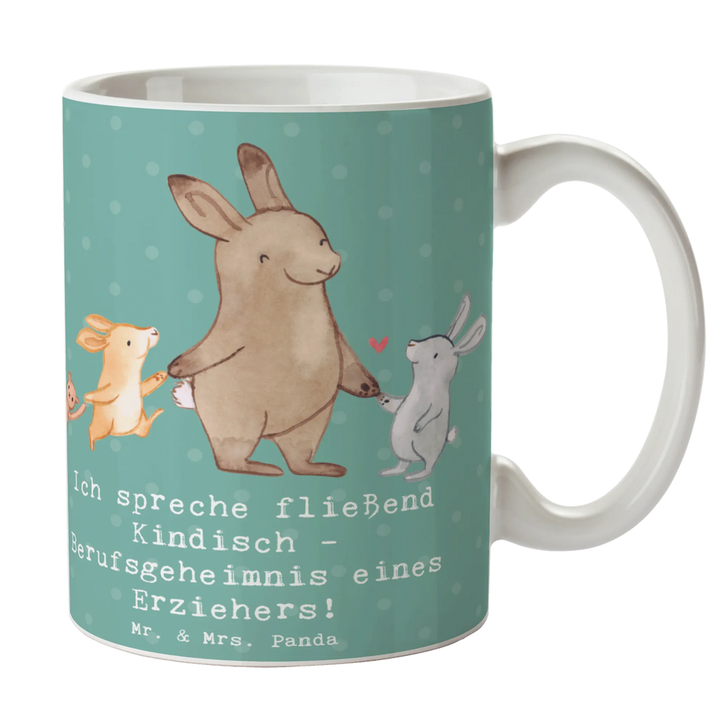 Tasse Erzieher Kindisch Tasse mit Motiven, Tasse mit Zitaten, Geschenktasse, Keramiktasse, Bürotasse, Porzellantasse, Tasse, Teetasse, Kaffeetasse, Beruf, Ausbildung, Jubiläum, Abschied, Rente, Kollege, Kollegin, Geschenk, Schenken, Arbeitskollege, Mitarbeiter, Firma, Danke, Dankeschön