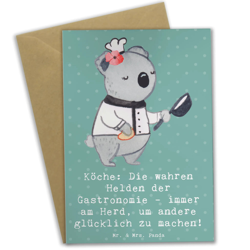 Greetings card Köche: Die wahren Helden der Gastronomie - immer am Herd, um andere glücklich zu machen! Geburtstagskarte, Hochzeitskarte, Ansichtskarten, Einladungskarte, Grußkarte, Karte, Klappkarte, Glückwunschkarte, Beruf, Ausbildung, Jubiläum, Abschied, Rente, Kollege, Kollegin, Geschenk, Schenken, Arbeitskollege, Mitarbeiter, Firma, Danke, Dankeschön