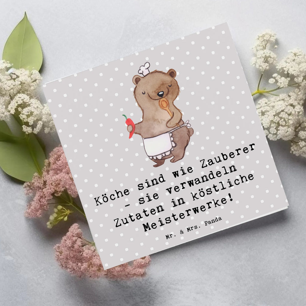 Deluxe Karte Köche sind wie Zauberer - sie verwandeln Zutaten in köstliche Meisterwerke! Grußkarte, Einladungskarte, Hochzeitskarte, Glückwunschkarte, Klappkarte, Hochwertige Klappkarte, Geburtstagskarte, Karte, Hochwertige Grußkarte, Beruf, Ausbildung, Jubiläum, Abschied, Rente, Kollege, Kollegin, Geschenk, Schenken, Arbeitskollege, Mitarbeiter, Firma, Danke, Dankeschön