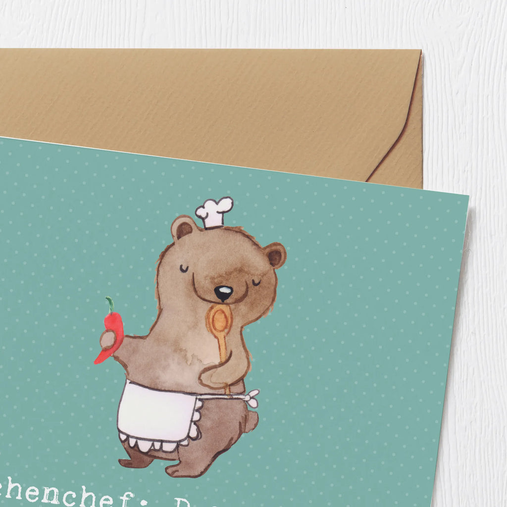 Deluxe Karte Küchenchef: Der einzige Boss, der tatsächlich Anweisungen mit Messern gibt. Einladungskarte, Hochwertige Grußkarte, Hochzeitskarte, Geburtstagskarte, Grußkarte, Hochwertige Klappkarte, Karte, Klappkarte, Glückwunschkarte, Beruf, Ausbildung, Jubiläum, Abschied, Rente, Kollege, Kollegin, Geschenk, Schenken, Arbeitskollege, Mitarbeiter, Firma, Danke, Dankeschön