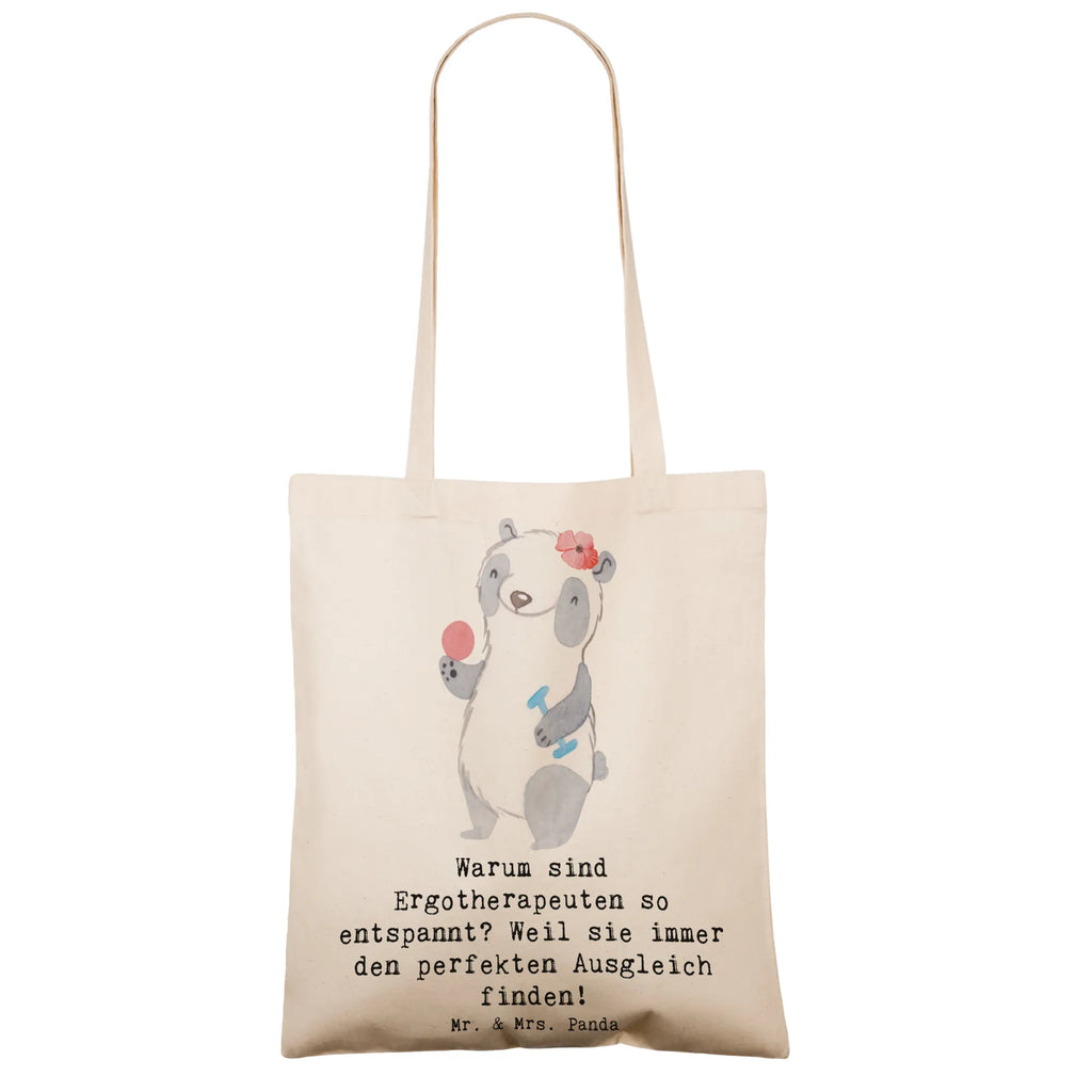 Tote bag Warum sind Ergotherapeuten so entspannt? Weil sie immer den perfekten Ausgleich finden! Badetasche, Stofftasche, Einkaufstüte, Tasche, Umhängetasche, Strandtasche, Jutebeutel, Jutetasche, Schultertasche, Beutel, Shopper, Tragetasche, Stoffbeutel, Beuteltasche, Einkaufstasche, Laptoptasche, Beruf, Ausbildung, Jubiläum, Abschied, Rente, Kollege, Kollegin, Geschenk, Schenken, Arbeitskollege, Mitarbeiter, Firma, Danke, Dankeschön