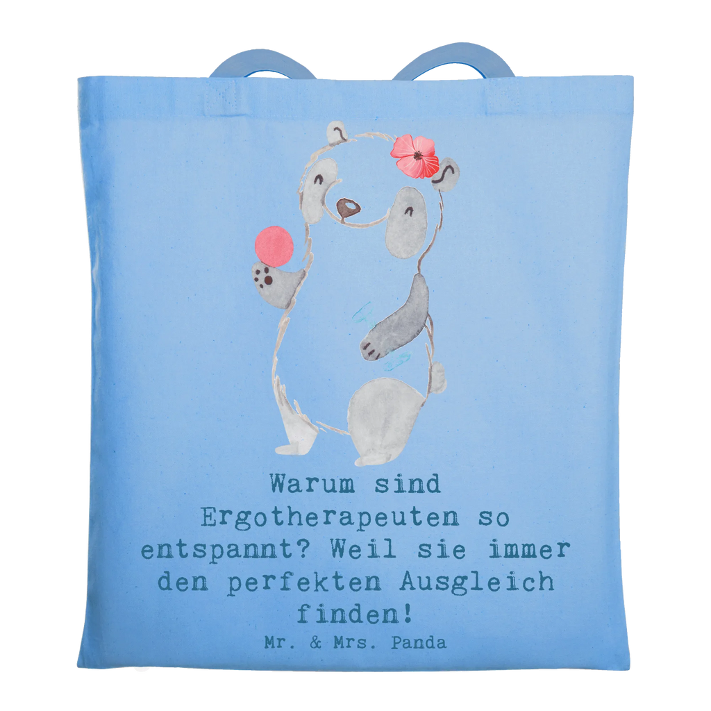 Tote bag Warum sind Ergotherapeuten so entspannt? Weil sie immer den perfekten Ausgleich finden! Badetasche, Stofftasche, Einkaufstüte, Tasche, Umhängetasche, Strandtasche, Jutebeutel, Jutetasche, Schultertasche, Beutel, Shopper, Tragetasche, Stoffbeutel, Beuteltasche, Einkaufstasche, Laptoptasche, Beruf, Ausbildung, Jubiläum, Abschied, Rente, Kollege, Kollegin, Geschenk, Schenken, Arbeitskollege, Mitarbeiter, Firma, Danke, Dankeschön