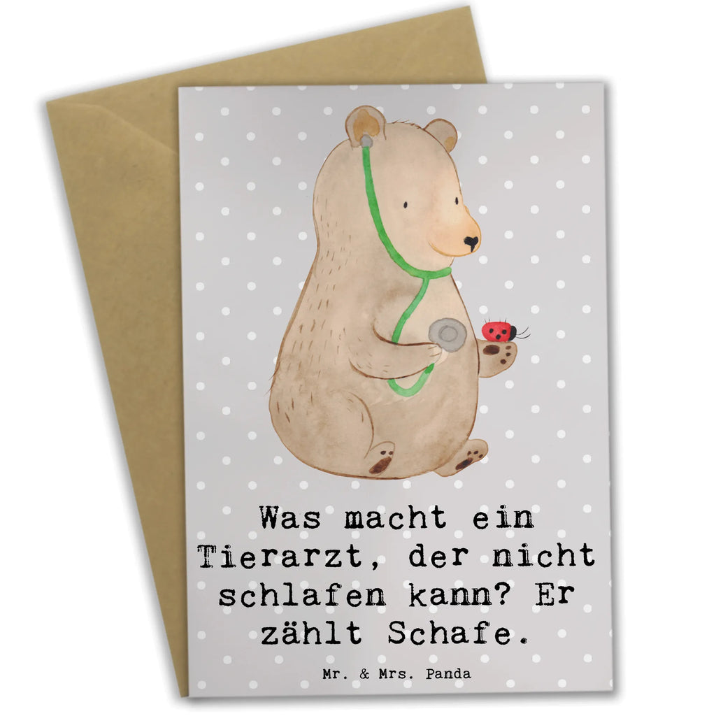 Greetings card Was macht ein Tierarzt, der nicht schlafen kann? Er zählt Schafe. Geburtstagskarte, Einladungskarte, Ansichtskarten, Hochzeitskarte, Klappkarte, Grußkarte, Karte, Glückwunschkarte, Beruf, Ausbildung, Jubiläum, Abschied, Rente, Kollege, Kollegin, Geschenk, Schenken, Arbeitskollege, Mitarbeiter, Firma, Danke, Dankeschön