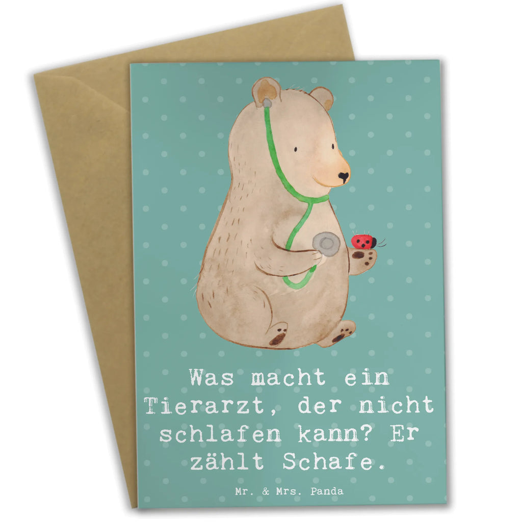 Greetings card Was macht ein Tierarzt, der nicht schlafen kann? Er zählt Schafe. Geburtstagskarte, Einladungskarte, Ansichtskarten, Hochzeitskarte, Klappkarte, Grußkarte, Karte, Glückwunschkarte, Beruf, Ausbildung, Jubiläum, Abschied, Rente, Kollege, Kollegin, Geschenk, Schenken, Arbeitskollege, Mitarbeiter, Firma, Danke, Dankeschön
