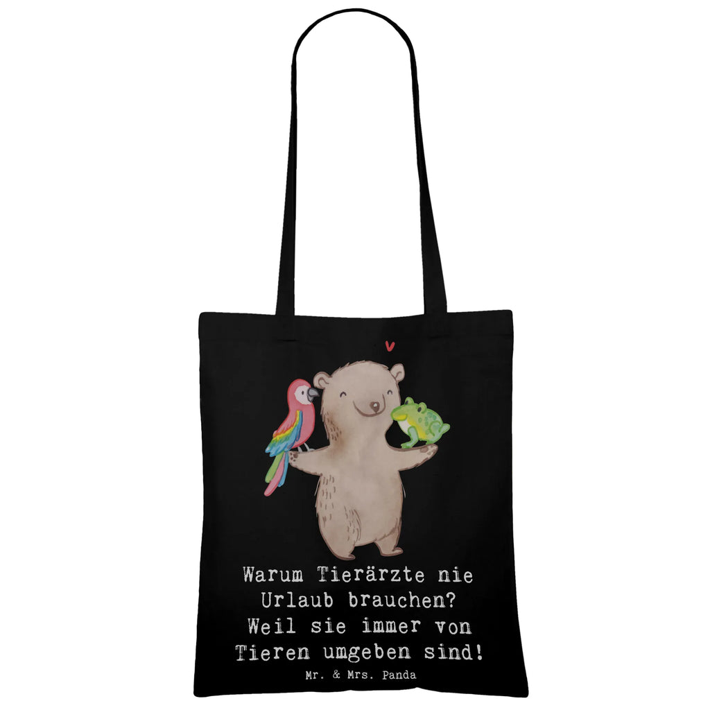 Tote bag Warum Tierärzte nie Urlaub brauchen? Weil sie immer von Tieren umgeben sind! Beutel, Beuteltasche, Stoffbeutel, Stofftasche, Tasche, Jutetasche, Laptoptasche, Tragetasche, Einkaufstasche, Umhängetasche, Shopper, Einkaufstüte, Schultertasche, Jutebeutel, Strandtasche, Badetasche, Beruf, Ausbildung, Jubiläum, Abschied, Rente, Kollege, Kollegin, Geschenk, Schenken, Arbeitskollege, Mitarbeiter, Firma, Danke, Dankeschön