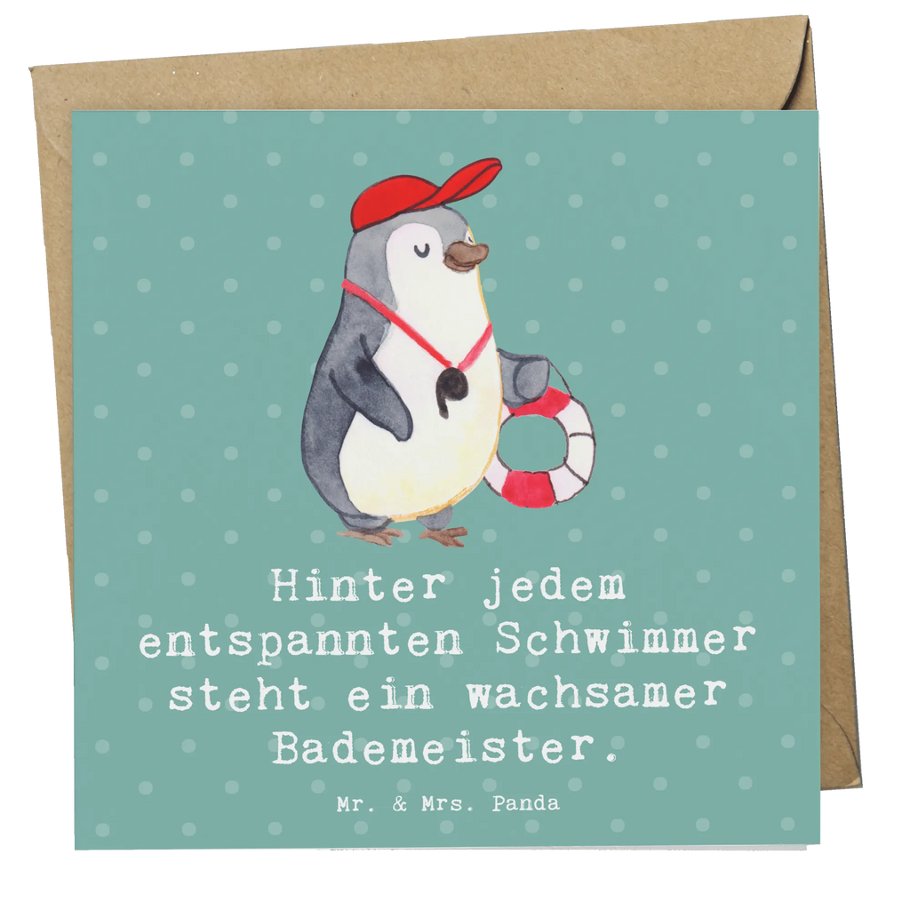 Deluxe Card Hinter jedem entspannten Schwimmer steht ein wachsamer Bademeister. Einladungskarte, Klappkarte, Geburtstagskarte, Hochzeitskarte, Hochwertige Klappkarte, Karte, Hochwertige Grußkarte, Glückwunschkarte, Grußkarte, Beruf, Ausbildung, Jubiläum, Abschied, Rente, Kollege, Kollegin, Geschenk, Schenken, Arbeitskollege, Mitarbeiter, Firma, Danke, Dankeschön