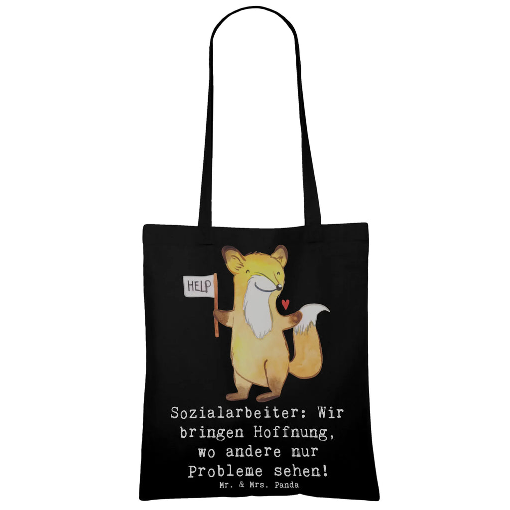 Tote bag Sozialarbeiter: Wir bringen Hoffnung, wo andere nur Probleme sehen! Stofftasche, Schultertasche, Shopper, Badetasche, Beutel, Laptoptasche, Tasche, Jutebeutel, Beuteltasche, Einkaufstasche, Stoffbeutel, Strandtasche, Jutetasche, Umhängetasche, Tragetasche, Einkaufstüte, Beruf, Ausbildung, Jubiläum, Abschied, Rente, Kollege, Kollegin, Geschenk, Schenken, Arbeitskollege, Mitarbeiter, Firma, Danke, Dankeschön