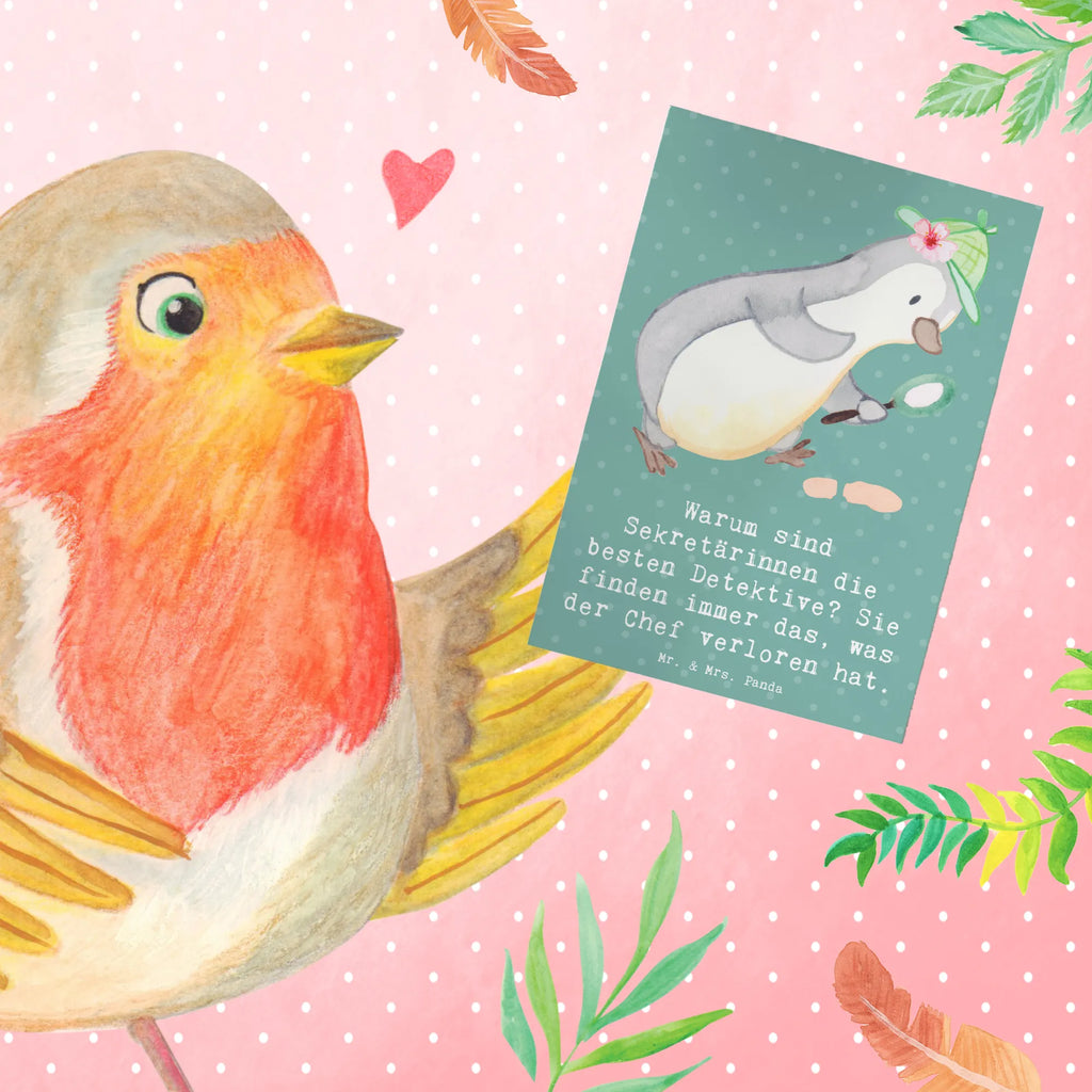 Greetings card Warum sind Sekretärinnen die besten Detektive? Sie finden immer das, was der Chef verloren hat. Karte, Geburtstagskarte, Hochzeitskarte, Einladungskarte, Grußkarte, Glückwunschkarte, Klappkarte, Ansichtskarten, Beruf, Ausbildung, Jubiläum, Abschied, Rente, Kollege, Kollegin, Geschenk, Schenken, Arbeitskollege, Mitarbeiter, Firma, Danke, Dankeschön