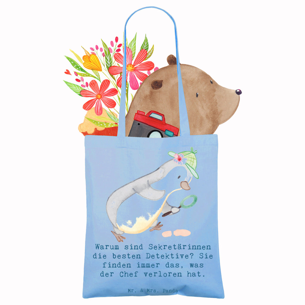 Tote bag Warum sind Sekretärinnen die besten Detektive? Sie finden immer das, was der Chef verloren hat. Beuteltasche, Shopper, Umhängetasche, Jutetasche, Jutebeutel, Beutel, Einkaufstasche, Stoffbeutel, Badetasche, Tasche, Strandtasche, Schultertasche, Einkaufstüte, Laptoptasche, Stofftasche, Tragetasche, Beruf, Ausbildung, Jubiläum, Abschied, Rente, Kollege, Kollegin, Geschenk, Schenken, Arbeitskollege, Mitarbeiter, Firma, Danke, Dankeschön
