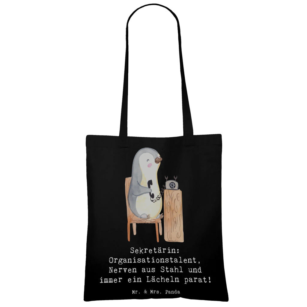 Tote bag Sekretärin: Organisationstalent, Nerven aus Stahl und immer ein Lächeln parat! Jutetasche, Einkaufstüte, Badetasche, Tasche, Stoffbeutel, Laptoptasche, Stofftasche, Strandtasche, Tragetasche, Beuteltasche, Schultertasche, Jutebeutel, Umhängetasche, Beutel, Shopper, Einkaufstasche, Beruf, Ausbildung, Jubiläum, Abschied, Rente, Kollege, Kollegin, Geschenk, Schenken, Arbeitskollege, Mitarbeiter, Firma, Danke, Dankeschön