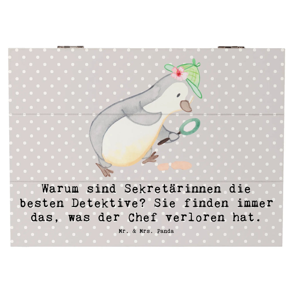 Holzkiste Warum sind Sekretärinnen die besten Detektive? Sie finden immer das, was der Chef verloren hat. Truhe, Erinnerungsbox, Geschenkdose, Kiste, Holzkiste, Geschenkbox, Schatulle, Dekokiste, Aufbewahrungsbox, Erinnerungskiste, Schatzkiste, XXL, Beruf, Ausbildung, Jubiläum, Abschied, Rente, Kollege, Kollegin, Geschenk, Schenken, Arbeitskollege, Mitarbeiter, Firma, Danke, Dankeschön