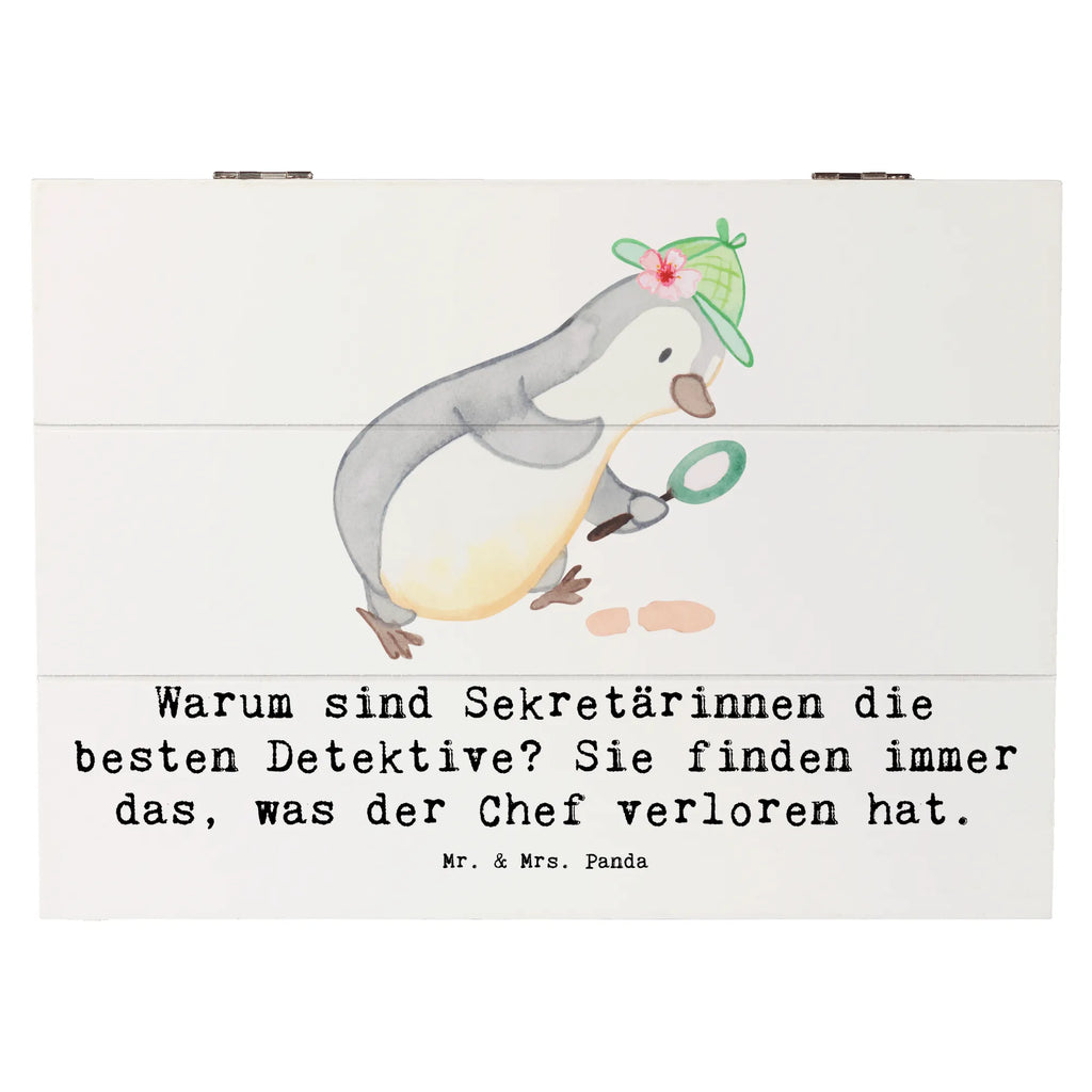 Holzkiste Warum sind Sekretärinnen die besten Detektive? Sie finden immer das, was der Chef verloren hat. Truhe, Erinnerungsbox, Geschenkdose, Kiste, Holzkiste, Geschenkbox, Schatulle, Dekokiste, Aufbewahrungsbox, Erinnerungskiste, Schatzkiste, XXL, Beruf, Ausbildung, Jubiläum, Abschied, Rente, Kollege, Kollegin, Geschenk, Schenken, Arbeitskollege, Mitarbeiter, Firma, Danke, Dankeschön
