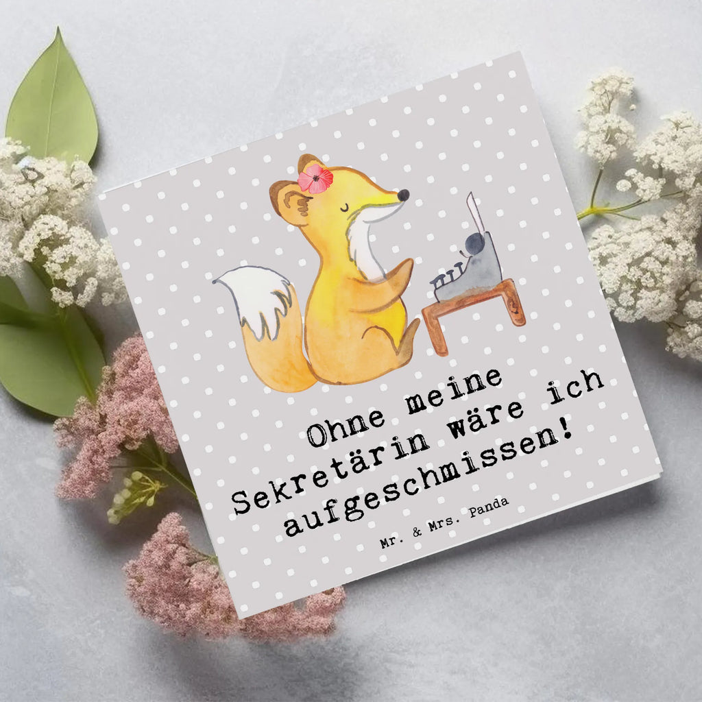 Deluxe Karte Ohne meine Sekretärin wäre ich aufgeschmissen! Hochwertige Klappkarte, Einladungskarte, Hochzeitskarte, Glückwunschkarte, Geburtstagskarte, Karte, Hochwertige Grußkarte, Klappkarte, Grußkarte, Beruf, Ausbildung, Jubiläum, Abschied, Rente, Kollege, Kollegin, Geschenk, Schenken, Arbeitskollege, Mitarbeiter, Firma, Danke, Dankeschön