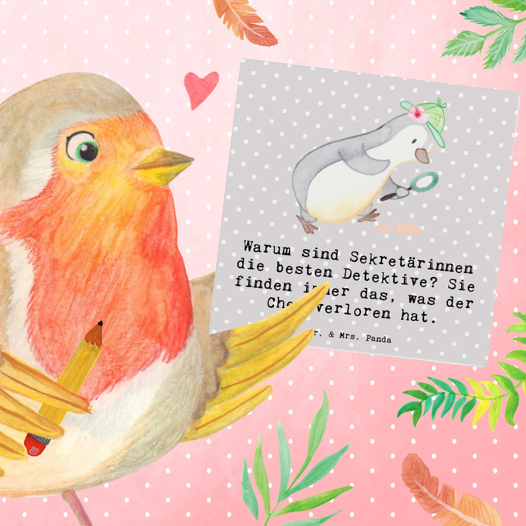 Deluxe Karte Warum sind Sekretärinnen die besten Detektive? Sie finden immer das, was der Chef verloren hat. Hochzeitskarte, Karte, Hochwertige Klappkarte, Einladungskarte, Grußkarte, Klappkarte, Hochwertige Grußkarte, Geburtstagskarte, Glückwunschkarte, Beruf, Ausbildung, Jubiläum, Abschied, Rente, Kollege, Kollegin, Geschenk, Schenken, Arbeitskollege, Mitarbeiter, Firma, Danke, Dankeschön