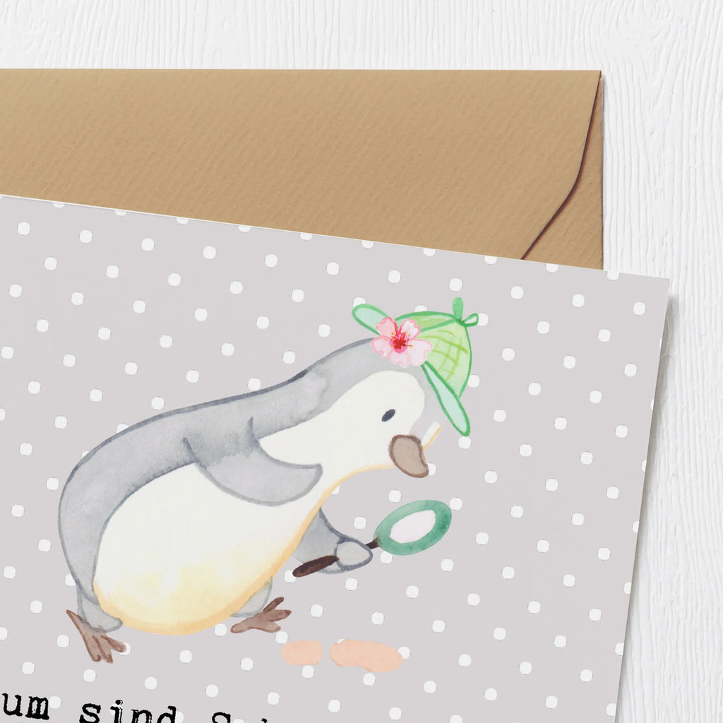 Deluxe Karte Warum sind Sekretärinnen die besten Detektive? Sie finden immer das, was der Chef verloren hat. Hochzeitskarte, Karte, Hochwertige Klappkarte, Einladungskarte, Grußkarte, Klappkarte, Hochwertige Grußkarte, Geburtstagskarte, Glückwunschkarte, Beruf, Ausbildung, Jubiläum, Abschied, Rente, Kollege, Kollegin, Geschenk, Schenken, Arbeitskollege, Mitarbeiter, Firma, Danke, Dankeschön