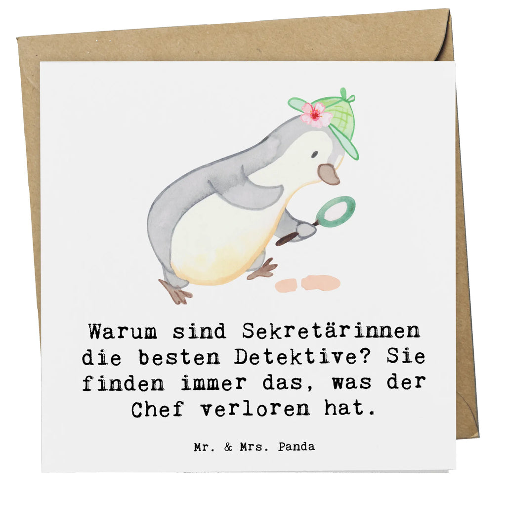 Deluxe Karte Warum sind Sekretärinnen die besten Detektive? Sie finden immer das, was der Chef verloren hat. Hochzeitskarte, Karte, Hochwertige Klappkarte, Einladungskarte, Grußkarte, Klappkarte, Hochwertige Grußkarte, Geburtstagskarte, Glückwunschkarte, Beruf, Ausbildung, Jubiläum, Abschied, Rente, Kollege, Kollegin, Geschenk, Schenken, Arbeitskollege, Mitarbeiter, Firma, Danke, Dankeschön
