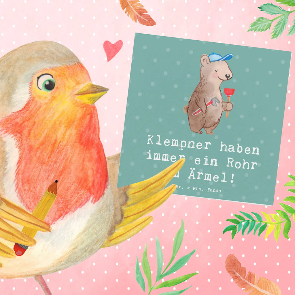Deluxe Card Klempner haben immer ein Rohr im Ärmel! Hochzeitskarte, Karte, Glückwunschkarte, Hochwertige Klappkarte, Hochwertige Grußkarte, Grußkarte, Klappkarte, Einladungskarte, Geburtstagskarte, Beruf, Ausbildung, Jubiläum, Abschied, Rente, Kollege, Kollegin, Geschenk, Schenken, Arbeitskollege, Mitarbeiter, Firma, Danke, Dankeschön