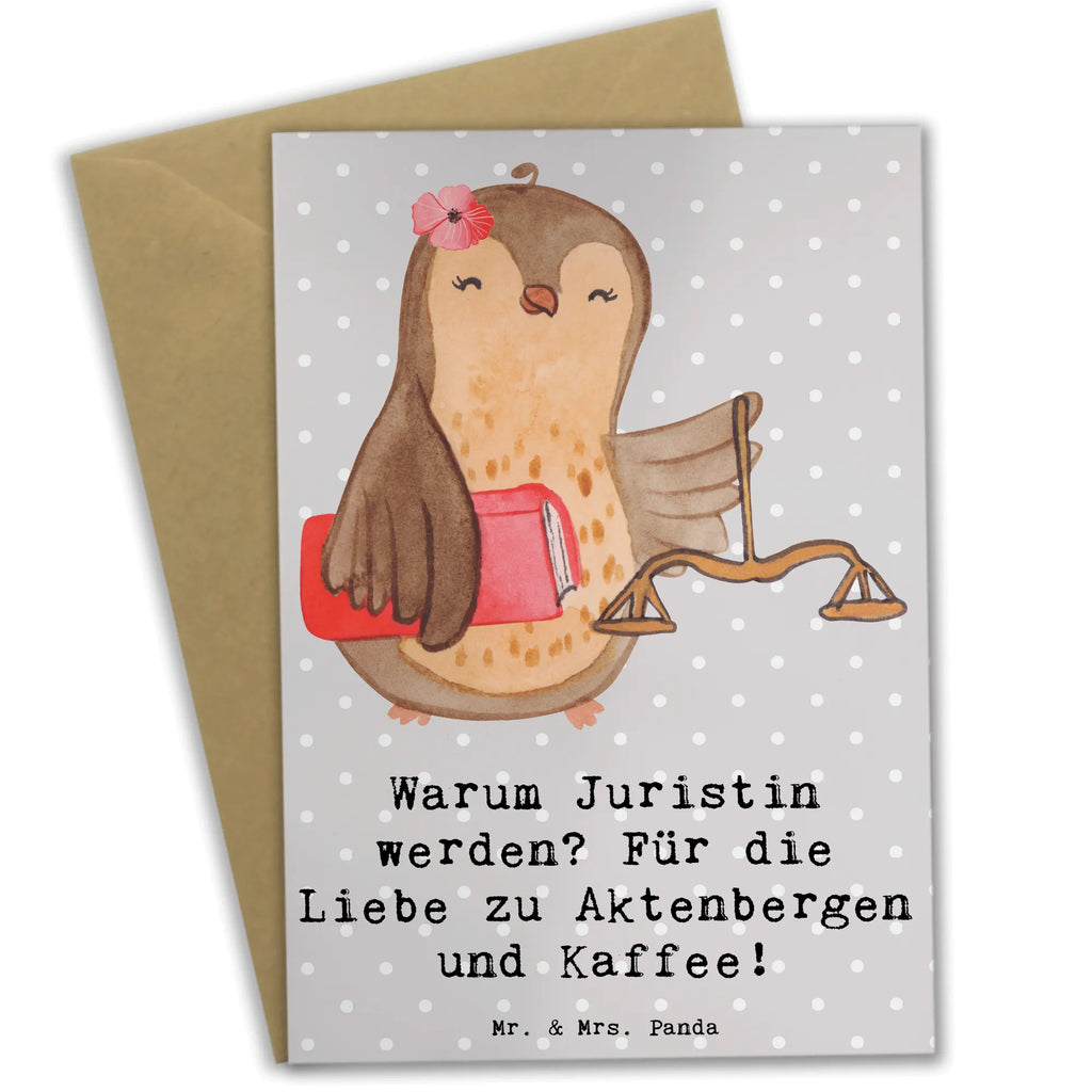 Greetings card Warum Juristin werden? Für die Liebe zu Aktenbergen und Kaffee! Hochzeitskarte, Karte, Glückwunschkarte, Grußkarte, Einladungskarte, Geburtstagskarte, Klappkarte, Ansichtskarten, Beruf, Ausbildung, Jubiläum, Abschied, Rente, Kollege, Kollegin, Geschenk, Schenken, Arbeitskollege, Mitarbeiter, Firma, Danke, Dankeschön