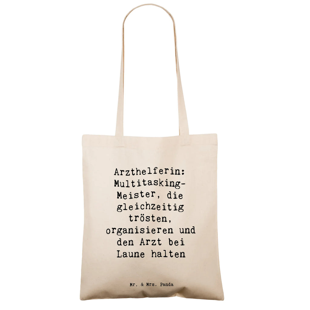 Tote bag Saying Arzthelferin: Multitasking-Meister, die gleichzeitig trösten, organisieren und den Arzt bei Laune halten Beuteltasche, Beutel, Einkaufstasche, Jutebeutel, Stoffbeutel, Tasche, Shopper, Umhängetasche, Strandtasche, Schultertasche, Stofftasche, Tragetasche, Badetasche, Jutetasche, Einkaufstüte, Laptoptasche, Beruf, Ausbildung, Jubiläum, Abschied, Rente, Kollege, Kollegin, Geschenk, Schenken, Arbeitskollege, Mitarbeiter, Firma, Danke, Dankeschön