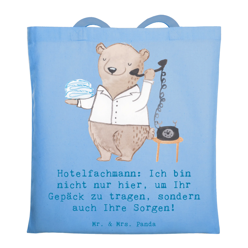 Tragetasche Hotelfachmann: Ich bin nicht nur hier, um Ihr Gepäck zu tragen, sondern auch Ihre Sorgen! Stofftasche, Laptoptasche, Tragetasche, Einkaufstasche, Einkaufstüte, Jutetasche, Strandtasche, Beuteltasche, Beutel, Shopper, Stoffbeutel, Badetasche, Tasche, Schultertasche, Jutebeutel, Umhängetasche, Beruf, Ausbildung, Jubiläum, Abschied, Rente, Kollege, Kollegin, Geschenk, Schenken, Arbeitskollege, Mitarbeiter, Firma, Danke, Dankeschön