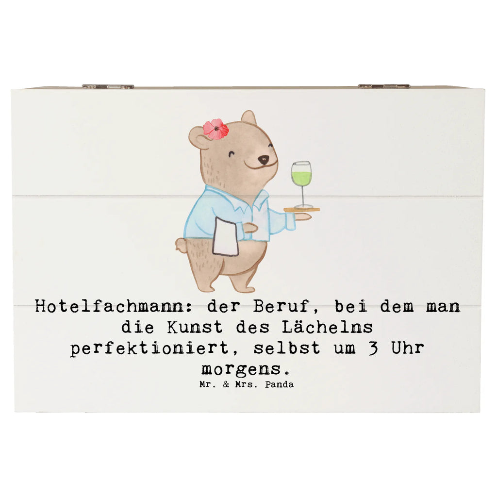Wooden chest Hotelfachmann: der Beruf, bei dem man die Kunst des Lächelns perfektioniert, selbst um 3 Uhr morgens. Aufbewahrungsbox, Schatzkiste, XXL, Erinnerungsbox, Dekokiste, Schatulle, Holzkiste, Erinnerungskiste, Geschenkdose, Truhe, Geschenkbox, Kiste, Beruf, Ausbildung, Jubiläum, Abschied, Rente, Kollege, Kollegin, Geschenk, Schenken, Arbeitskollege, Mitarbeiter, Firma, Danke, Dankeschön