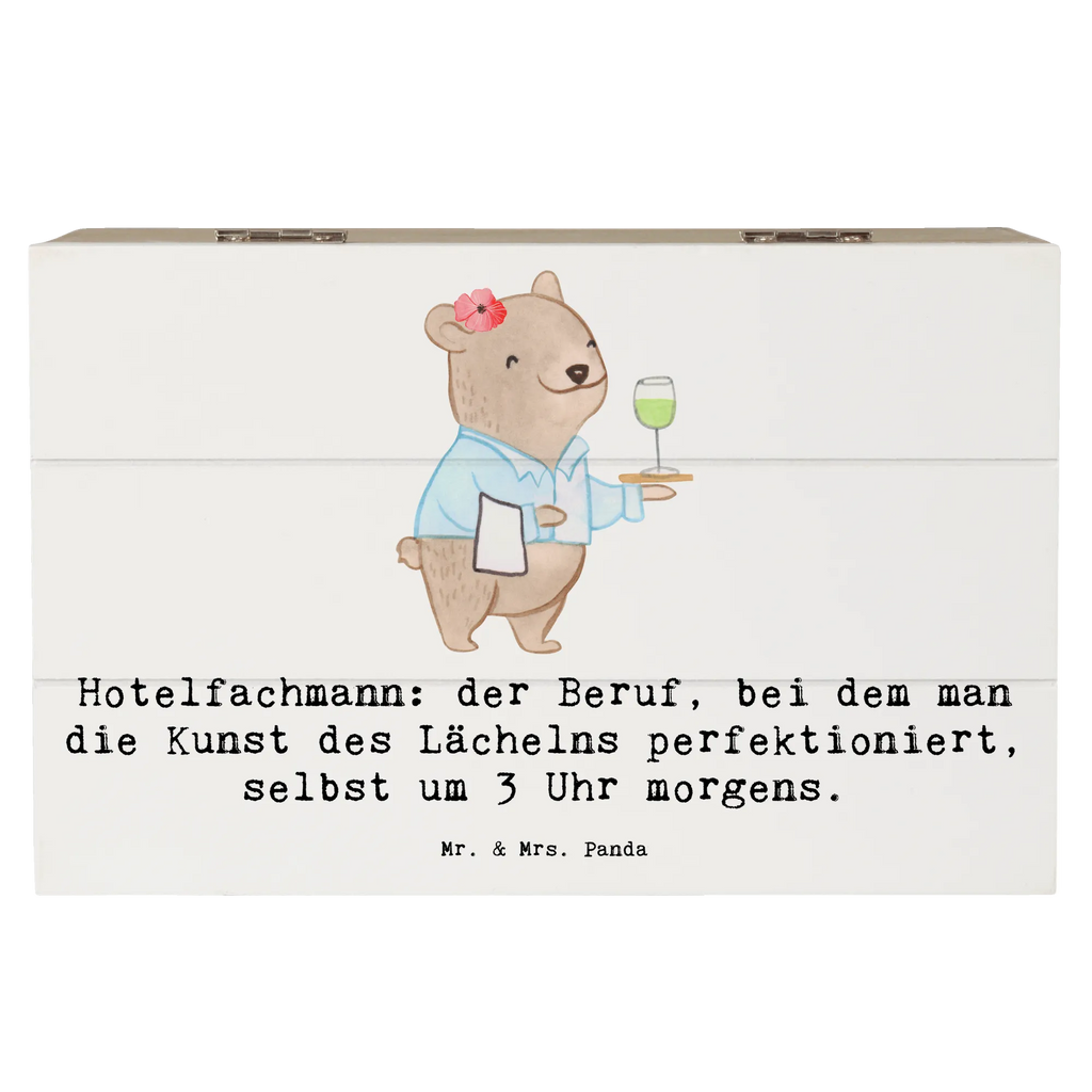 Wooden chest Hotelfachmann: der Beruf, bei dem man die Kunst des Lächelns perfektioniert, selbst um 3 Uhr morgens. Aufbewahrungsbox, Schatzkiste, XXL, Erinnerungsbox, Dekokiste, Schatulle, Holzkiste, Erinnerungskiste, Geschenkdose, Truhe, Geschenkbox, Kiste, Beruf, Ausbildung, Jubiläum, Abschied, Rente, Kollege, Kollegin, Geschenk, Schenken, Arbeitskollege, Mitarbeiter, Firma, Danke, Dankeschön