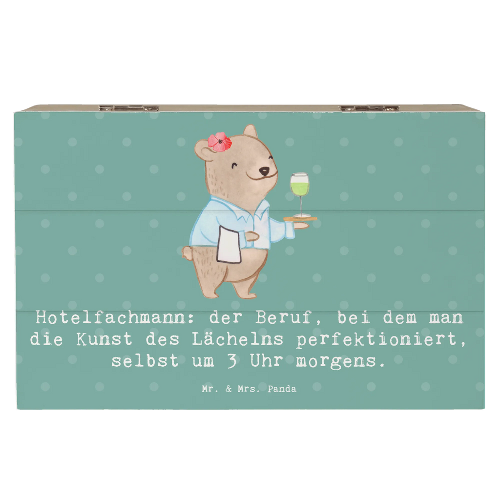 Wooden chest Hotelfachmann: der Beruf, bei dem man die Kunst des Lächelns perfektioniert, selbst um 3 Uhr morgens. Aufbewahrungsbox, Schatzkiste, XXL, Erinnerungsbox, Dekokiste, Schatulle, Holzkiste, Erinnerungskiste, Geschenkdose, Truhe, Geschenkbox, Kiste, Beruf, Ausbildung, Jubiläum, Abschied, Rente, Kollege, Kollegin, Geschenk, Schenken, Arbeitskollege, Mitarbeiter, Firma, Danke, Dankeschön