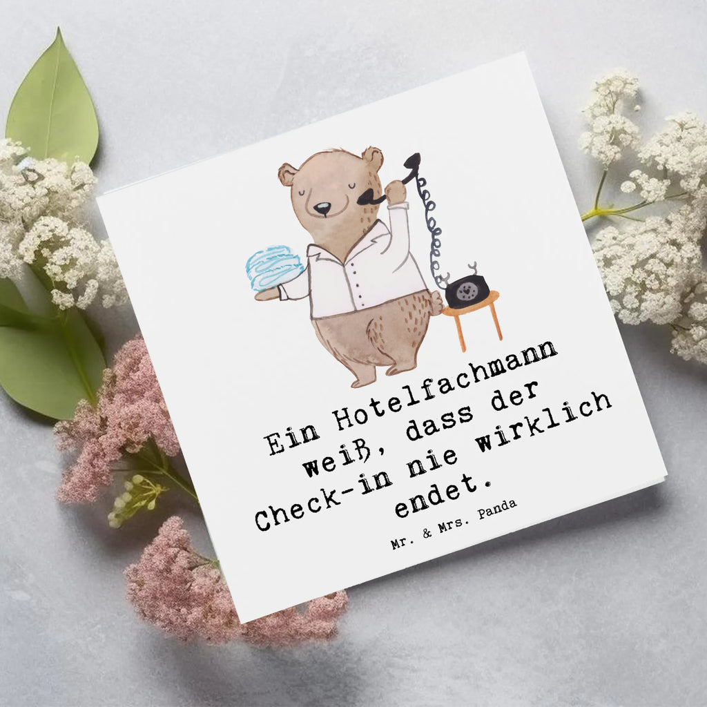 Deluxe Karte Ein Hotelfachmann weiß, dass der Check-in nie wirklich endet. Glückwunschkarte, Hochwertige Klappkarte, Geburtstagskarte, Hochwertige Grußkarte, Einladungskarte, Karte, Grußkarte, Hochzeitskarte, Klappkarte, Beruf, Ausbildung, Jubiläum, Abschied, Rente, Kollege, Kollegin, Geschenk, Schenken, Arbeitskollege, Mitarbeiter, Firma, Danke, Dankeschön
