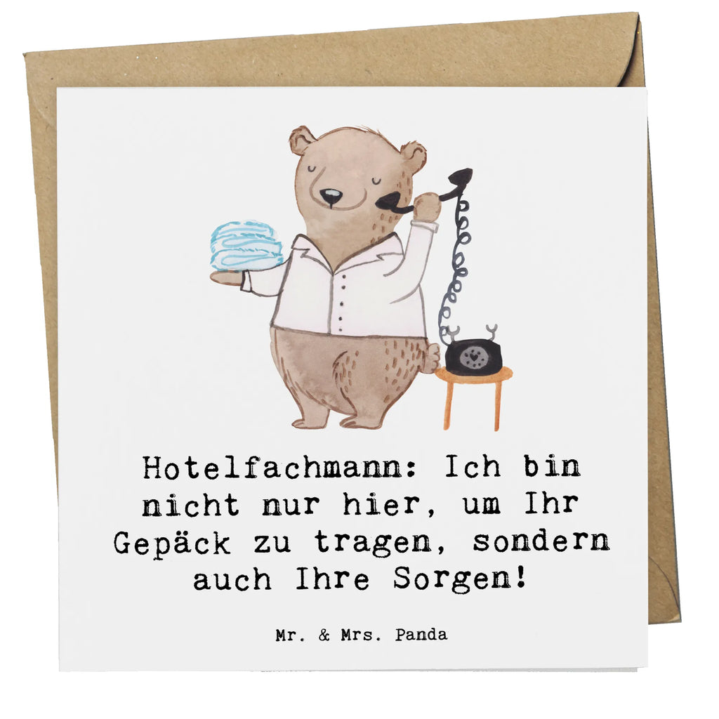 Deluxe Card Hotelfachmann: Ich bin nicht nur hier, um Ihr Gepäck zu tragen, sondern auch Ihre Sorgen! Geburtstagskarte, Glückwunschkarte, Karte, Grußkarte, Klappkarte, Hochwertige Grußkarte, Hochwertige Klappkarte, Einladungskarte, Hochzeitskarte, Beruf, Ausbildung, Jubiläum, Abschied, Rente, Kollege, Kollegin, Geschenk, Schenken, Arbeitskollege, Mitarbeiter, Firma, Danke, Dankeschön