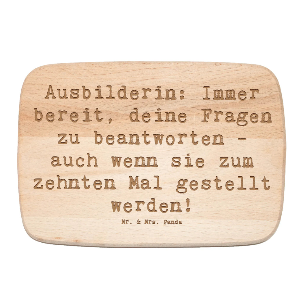 Śniadaniowa deska Przysłowie Ausbilderin: Immer bereit, deine Fragen zu beantworten - auch wenn sie zum zehnten Mal gestellt werden! Zawód, Wykształcenie, Jubileusz, Pożegnanie, Emerytura, Kolega, Koleżanka, Prezent, Dawać, Pracownik, Współpracownik, Firma, Dziękuję, Dziękuję bardzo