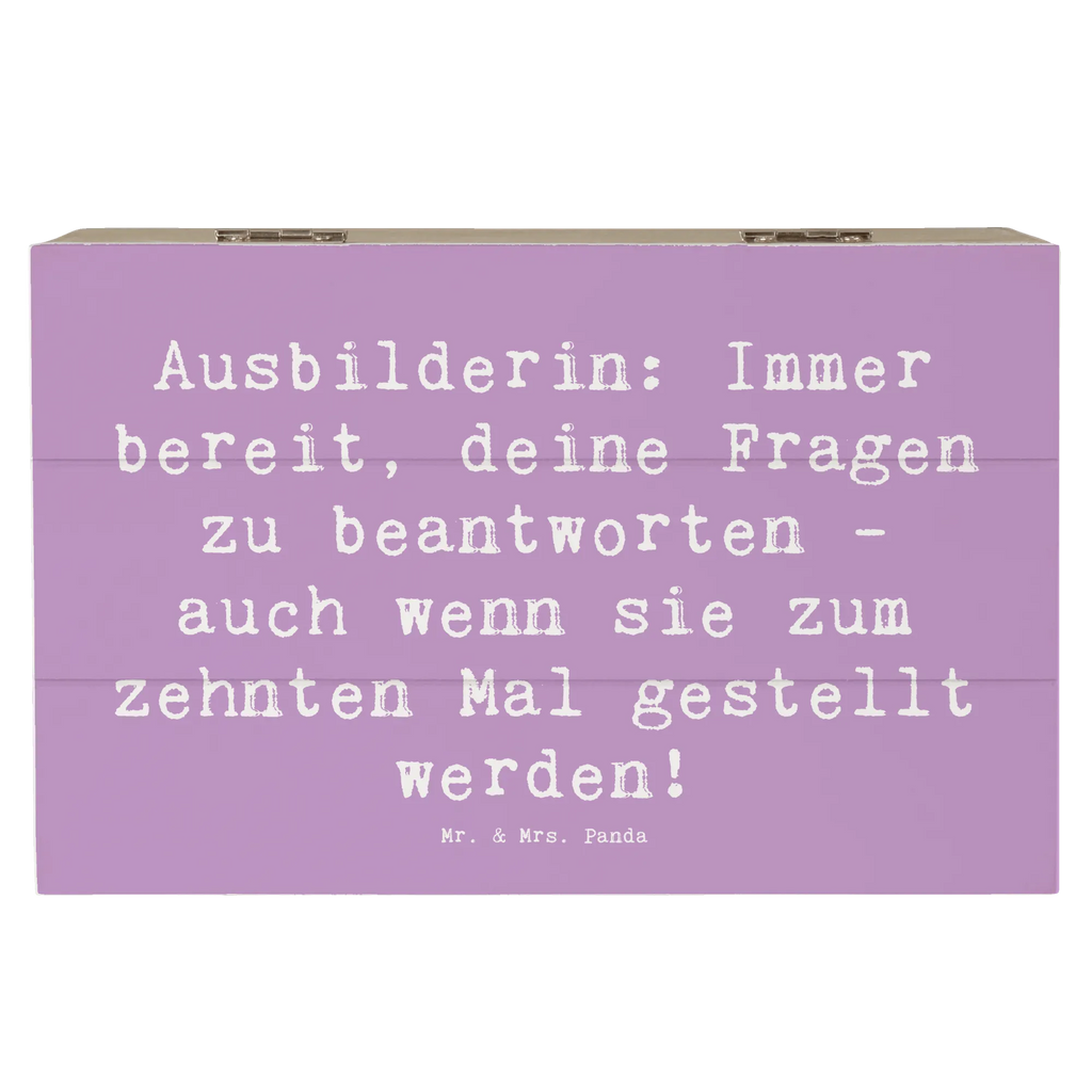 Wooden chest Saying Ausbilderin: Immer bereit, deine Fragen zu beantworten - auch wenn sie zum zehnten Mal gestellt werden! Schatulle, aufbewahrungstruhe, Holzkisten, Holz Aufbewahrungsbox, holzkästchen, Holzkiste mit Deckel, Holztruhe, Aufbewahrungsbox aus Holz, box holz, holzschatulle, Aufbewahrungsbox, Box aus Holz, holzschachtel, Holzbox mit Deckel, Holzbox, Holzboxen, truhe holz, Holzkiste, aufbewahrungskiste mit deckel, aufbewahrungsboxen, Aufbewahrungskiste, Aufbewahrungsbox Holz, aufbewahrungskisten, holztruhen, kiste holz, Geschenk, Danke, Dankeschön, Schenken, Beruf, Ausbildung, Abschied, Rente, Kollege, Kollegin, Arbeitskollege, Mitarbeiter, Jubiläum, Firma