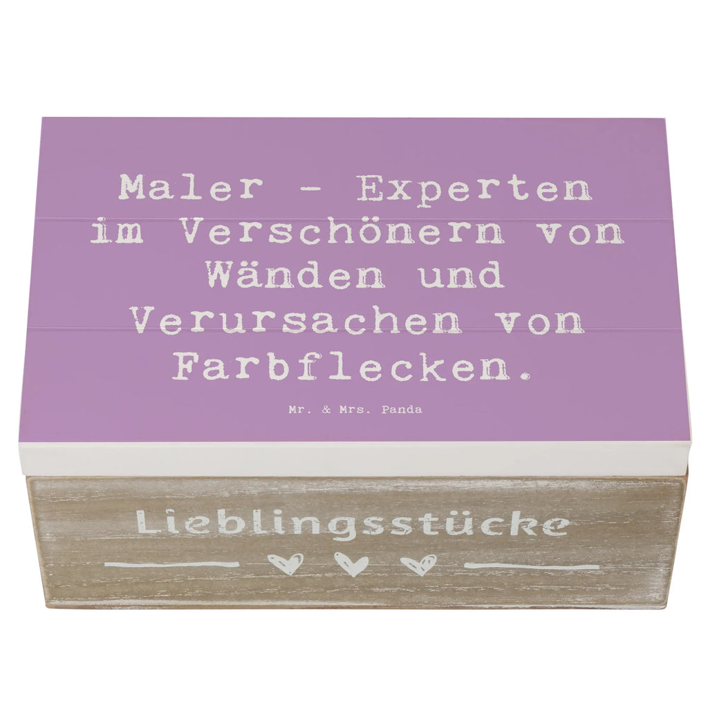 Holzkiste Spruch Maler - Experten im Verschönern von Wänden und Verursachen von Farbflecken. Geschenkdose, Schatulle, Truhe, Erinnerungskiste, XXL, Kiste, Dekokiste, Geschenkbox, Schatzkiste, Holzkiste, Erinnerungsbox, Aufbewahrungsbox, Beruf, Ausbildung, Jubiläum, Abschied, Rente, Kollege, Kollegin, Geschenk, Schenken, Arbeitskollege, Mitarbeiter, Firma, Danke, Dankeschön