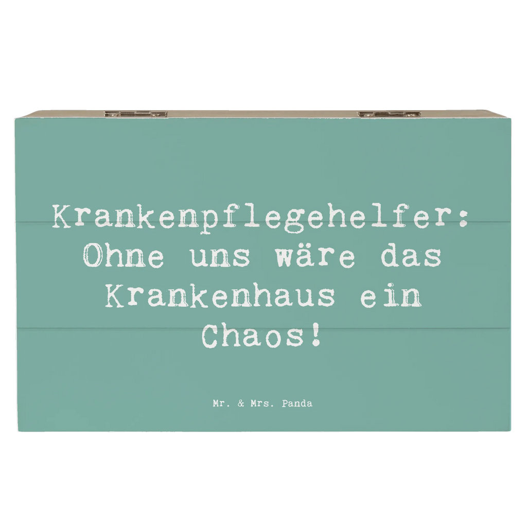 Wooden chest Saying Krankenpflegehelfer: Ohne uns wäre das Krankenhaus ein Chaos! Schatulle, Erinnerungsbox, Geschenkdose, Truhe, Dekokiste, Schatzkiste, XXL, Holzkiste, Geschenkbox, Kiste, Aufbewahrungsbox, Erinnerungskiste, Beruf, Ausbildung, Jubiläum, Abschied, Rente, Kollege, Kollegin, Geschenk, Schenken, Arbeitskollege, Mitarbeiter, Firma, Danke, Dankeschön