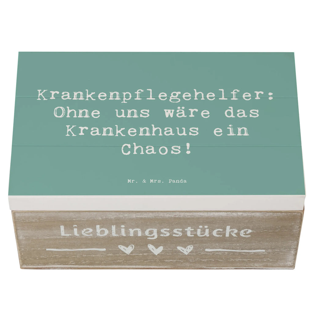 Wooden chest Saying Krankenpflegehelfer: Ohne uns wäre das Krankenhaus ein Chaos! Schatulle, Erinnerungsbox, Geschenkdose, Truhe, Dekokiste, Schatzkiste, XXL, Holzkiste, Geschenkbox, Kiste, Aufbewahrungsbox, Erinnerungskiste, Beruf, Ausbildung, Jubiläum, Abschied, Rente, Kollege, Kollegin, Geschenk, Schenken, Arbeitskollege, Mitarbeiter, Firma, Danke, Dankeschön