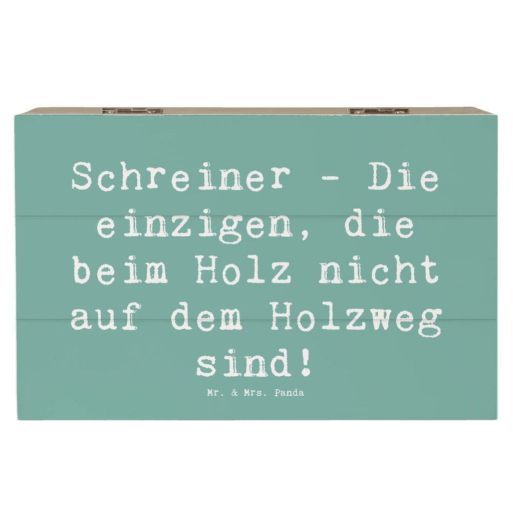 Holzkiste Spruch Schreiner - Die einzigen, die beim Holz nicht auf dem Holzweg sind! Erinnerungsbox, Schatulle, Geschenkdose, Holzkiste, Schatzkiste, Erinnerungskiste, Aufbewahrungsbox, XXL, Truhe, Dekokiste, Geschenkbox, Kiste, Beruf, Ausbildung, Jubiläum, Abschied, Rente, Kollege, Kollegin, Geschenk, Schenken, Arbeitskollege, Mitarbeiter, Firma, Danke, Dankeschön