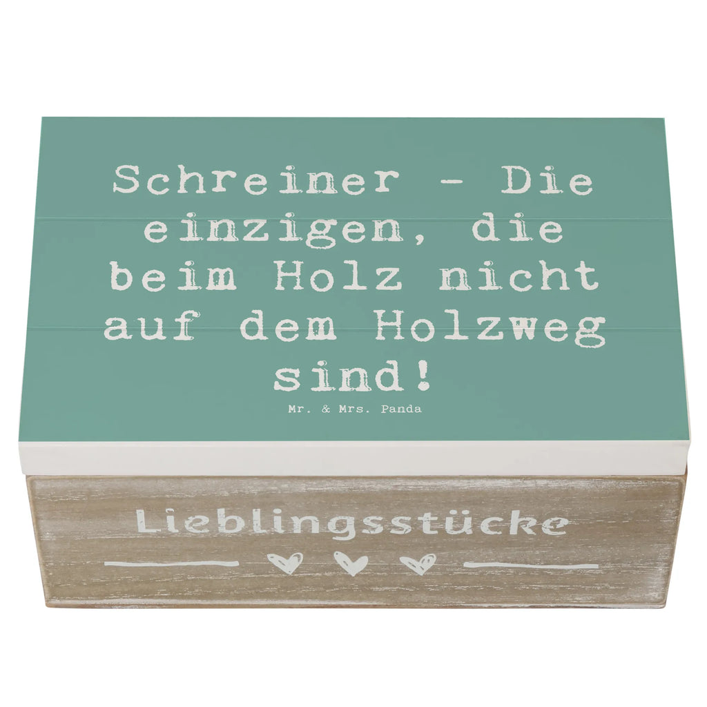 Holzkiste Spruch Schreiner - Die einzigen, die beim Holz nicht auf dem Holzweg sind! Erinnerungsbox, Schatulle, Geschenkdose, Holzkiste, Schatzkiste, Erinnerungskiste, Aufbewahrungsbox, XXL, Truhe, Dekokiste, Geschenkbox, Kiste, Beruf, Ausbildung, Jubiläum, Abschied, Rente, Kollege, Kollegin, Geschenk, Schenken, Arbeitskollege, Mitarbeiter, Firma, Danke, Dankeschön