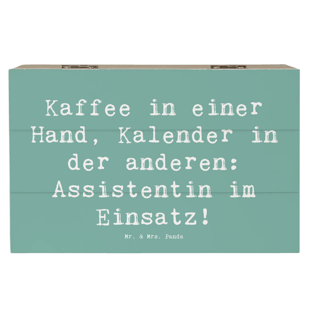 Wooden chest Saying Kaffee in einer Hand, Kalender in der anderen: Assistentin im Einsatz! Geschenkdose, Aufbewahrungsbox, Erinnerungsbox, XXL, Holzkiste, Kiste, Truhe, Dekokiste, Schatulle, Geschenkbox, Schatzkiste, Erinnerungskiste, Beruf, Ausbildung, Jubiläum, Abschied, Rente, Kollege, Kollegin, Geschenk, Schenken, Arbeitskollege, Mitarbeiter, Firma, Danke, Dankeschön