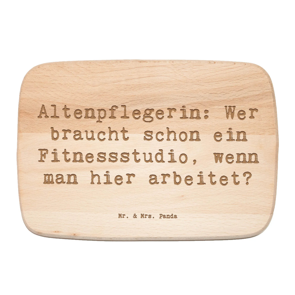 Serving board Saying Altenpflegerin: Wer braucht schon ein Fitnessstudio, wenn man hier arbeitet? breakfast board, cutting board, Board, gift, gift idea, best, farewell gift, passing exam, anniversary, retirement, promotion, job start, sayings, funny, profession