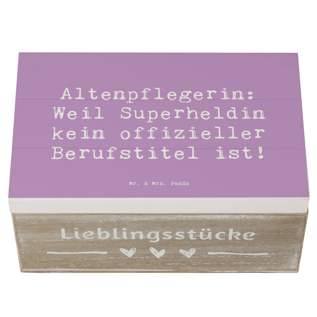 Wooden chest Saying Altenpflegerin: Weil Superheldin kein offizieller Berufstitel ist! Schatzkiste, Truhe, XXL, Dekokiste, Erinnerungsbox, Erinnerungskiste, Schatulle, Holzkiste, Geschenkbox, Kiste, Geschenkdose, Aufbewahrungsbox, Beruf, Ausbildung, Jubiläum, Abschied, Rente, Kollege, Kollegin, Geschenk, Schenken, Arbeitskollege, Mitarbeiter, Firma, Danke, Dankeschön