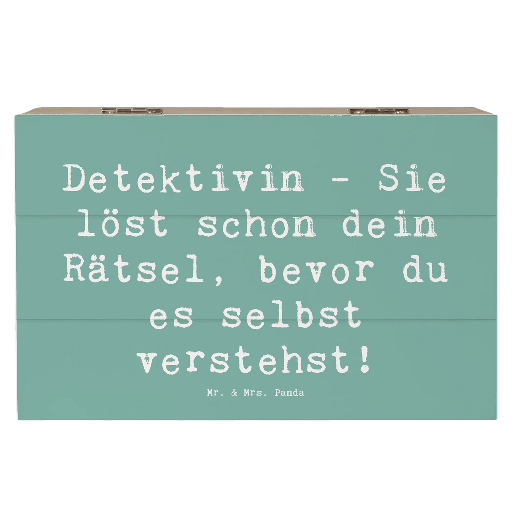 Holzkiste Spruch Detektivin - Sie löst schon dein Rätsel, bevor du es selbst verstehst! Aufbewahrungsbox, Kiste, Geschenkdose, Holzkiste, Erinnerungsbox, Schatulle, Schatzkiste, XXL, Truhe, Erinnerungskiste, Geschenkbox, Dekokiste, Beruf, Ausbildung, Jubiläum, Abschied, Rente, Kollege, Kollegin, Geschenk, Schenken, Arbeitskollege, Mitarbeiter, Firma, Danke, Dankeschön