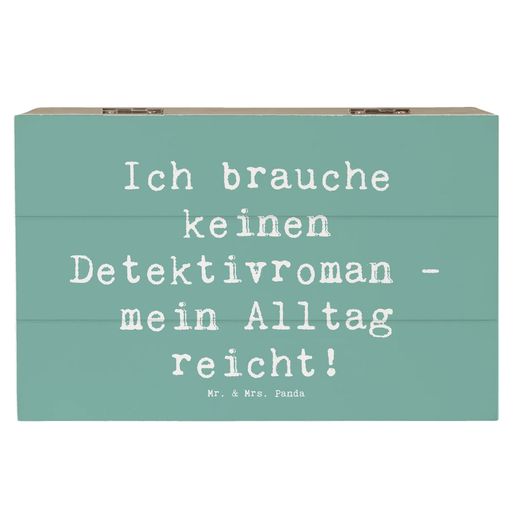 Holzkiste Spruch Ich brauche keinen Detektivroman - mein Alltag reicht! Geschenkbox, Geschenkdose, Erinnerungskiste, Aufbewahrungsbox, Schatzkiste, Truhe, Holzkiste, Schatulle, Erinnerungsbox, Kiste, XXL, Dekokiste, Beruf, Ausbildung, Jubiläum, Abschied, Rente, Kollege, Kollegin, Geschenk, Schenken, Arbeitskollege, Mitarbeiter, Firma, Danke, Dankeschön
