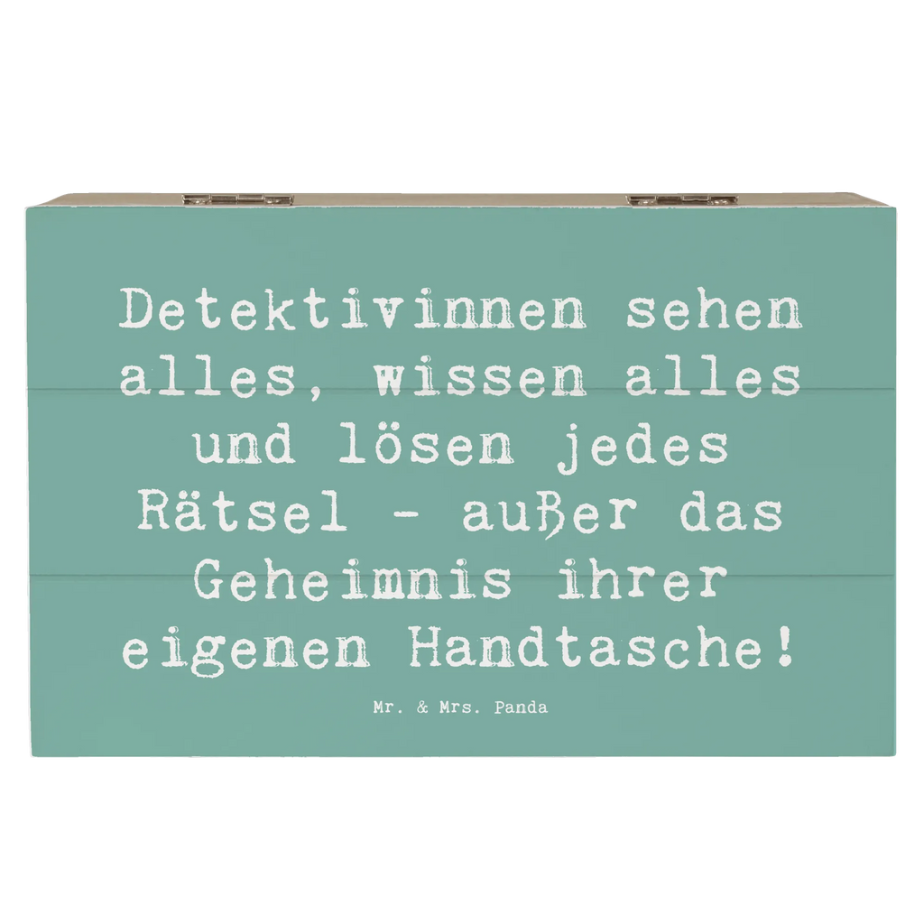 Wooden chest Saying Detektivinnen sehen alles, wissen alles und lösen jedes Rätsel - außer das Geheimnis ihrer eigenen Handtasche! Truhe, Geschenkbox, Erinnerungsbox, Aufbewahrungsbox, Dekokiste, Holzkiste, Erinnerungskiste, Kiste, XXL, Schatulle, Geschenkdose, Schatzkiste, Beruf, Ausbildung, Jubiläum, Abschied, Rente, Kollege, Kollegin, Geschenk, Schenken, Arbeitskollege, Mitarbeiter, Firma, Danke, Dankeschön