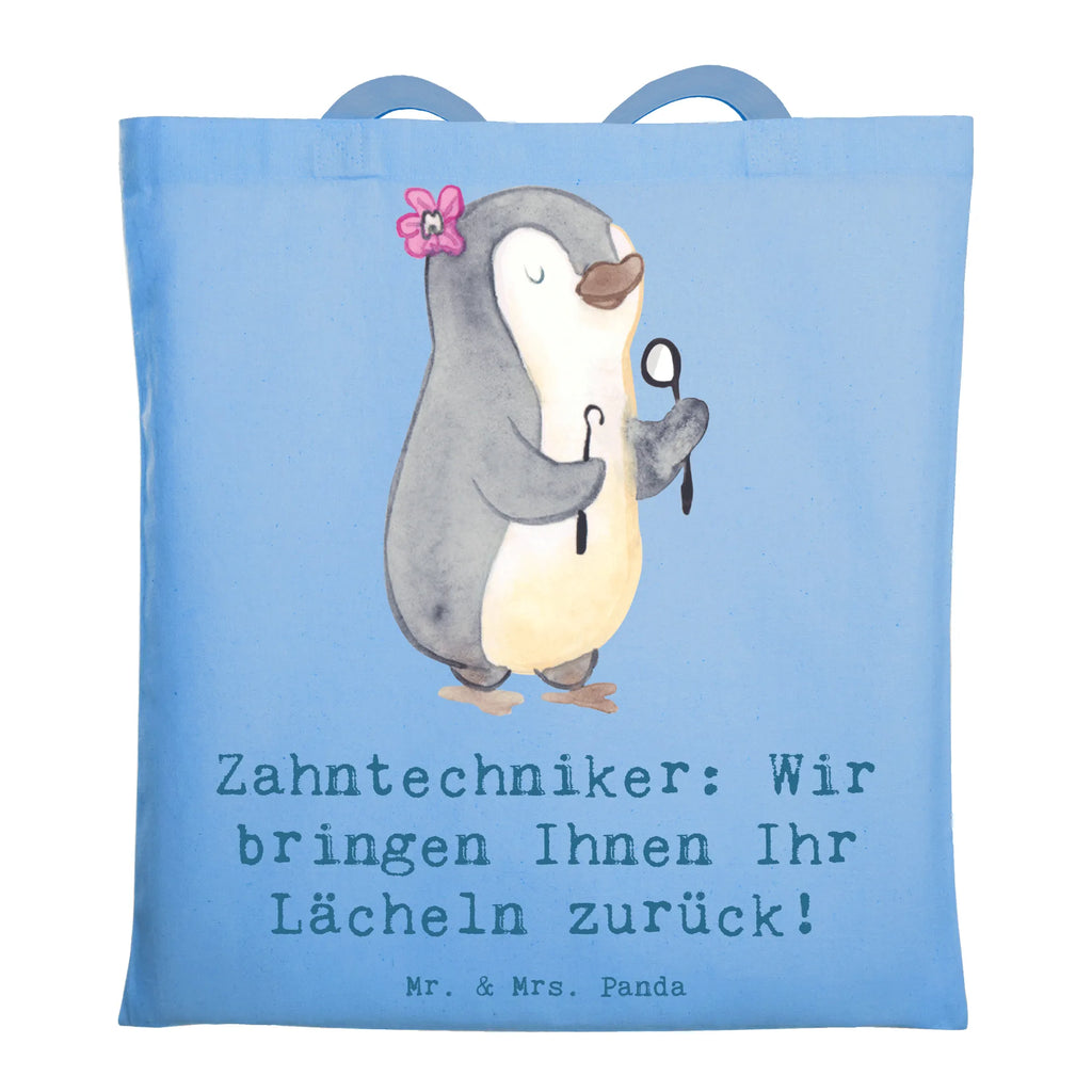 Tragetasche Zahntechniker: Wir bringen Ihnen Ihr Lächeln zurück! Beuteltasche, Umhängetasche, Jutetasche, Shopper, Stofftasche, Stoffbeutel, Jutebeutel, Tasche, Laptoptasche, Einkaufstüte, Beutel, Tragetasche, Badetasche, Strandtasche, Schultertasche, Einkaufstasche, Beruf, Ausbildung, Jubiläum, Abschied, Rente, Kollege, Kollegin, Geschenk, Schenken, Arbeitskollege, Mitarbeiter, Firma, Danke, Dankeschön