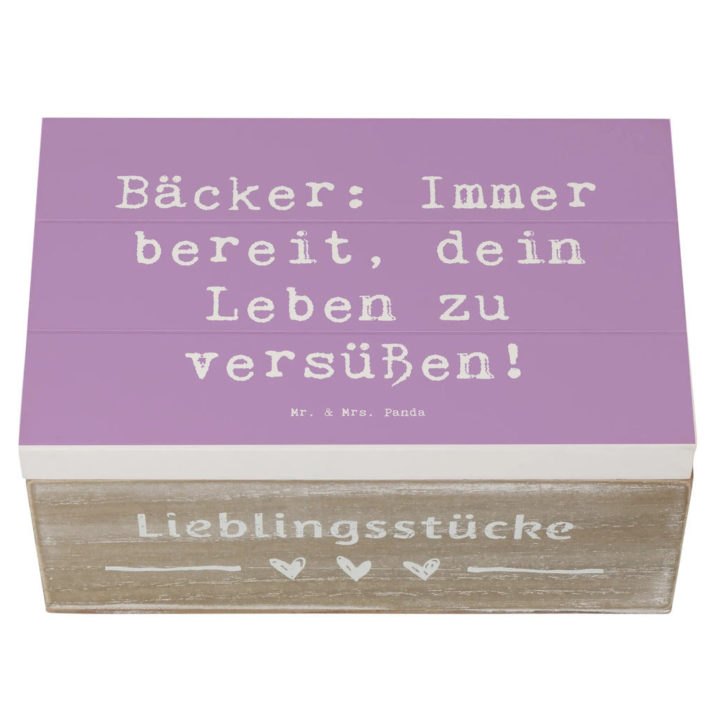 Holzkiste Spruch Bäcker: Immer bereit, dein Leben zu versüßen! XXL, Truhe, Schatzkiste, Aufbewahrungsbox, Geschenkbox, Erinnerungsbox, Erinnerungskiste, Schatulle, Geschenkdose, Dekokiste, Kiste, Holzkiste, Beruf, Ausbildung, Jubiläum, Abschied, Rente, Kollege, Kollegin, Geschenk, Schenken, Arbeitskollege, Mitarbeiter, Firma, Danke, Dankeschön