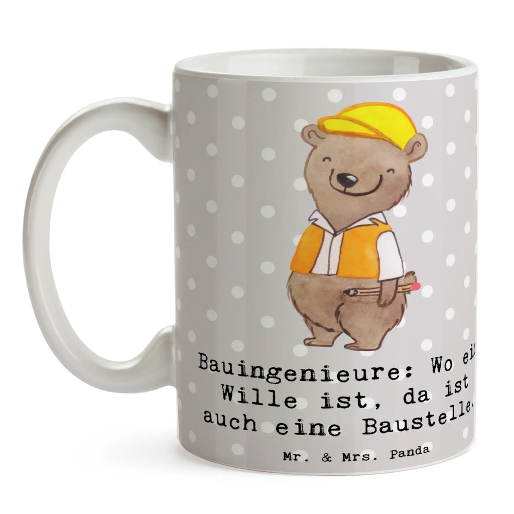 Tasse Bauingenieure: Wo ein Wille ist, da ist auch eine Baustelle. Keramiktasse, Tasse mit Motiven, Kaffeetasse, Geschenktasse, Porzellantasse, Bürotasse, Tasse mit Zitaten, Teetasse, Tasse, Beruf, Ausbildung, Jubiläum, Abschied, Rente, Kollege, Kollegin, Geschenk, Schenken, Arbeitskollege, Mitarbeiter, Firma, Danke, Dankeschön