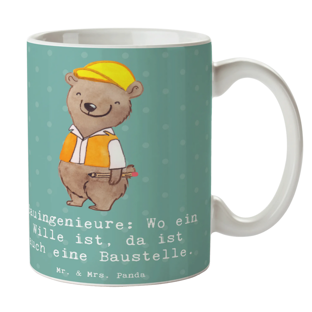 Tasse Bauingenieure: Wo ein Wille ist, da ist auch eine Baustelle. Keramiktasse, Tasse mit Motiven, Kaffeetasse, Geschenktasse, Porzellantasse, Bürotasse, Tasse mit Zitaten, Teetasse, Tasse, Beruf, Ausbildung, Jubiläum, Abschied, Rente, Kollege, Kollegin, Geschenk, Schenken, Arbeitskollege, Mitarbeiter, Firma, Danke, Dankeschön