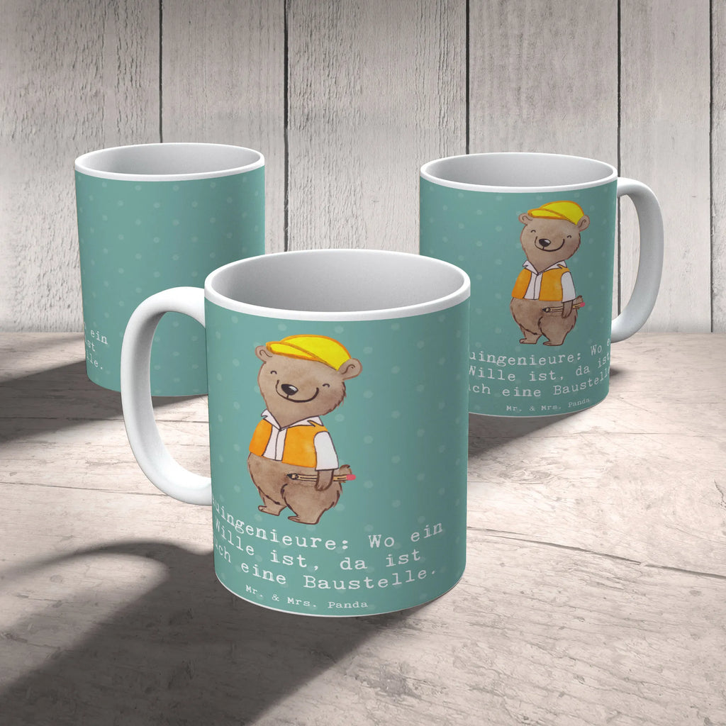 Tasse Bauingenieure: Wo ein Wille ist, da ist auch eine Baustelle. Keramiktasse, Tasse mit Motiven, Kaffeetasse, Geschenktasse, Porzellantasse, Bürotasse, Tasse mit Zitaten, Teetasse, Tasse, Beruf, Ausbildung, Jubiläum, Abschied, Rente, Kollege, Kollegin, Geschenk, Schenken, Arbeitskollege, Mitarbeiter, Firma, Danke, Dankeschön