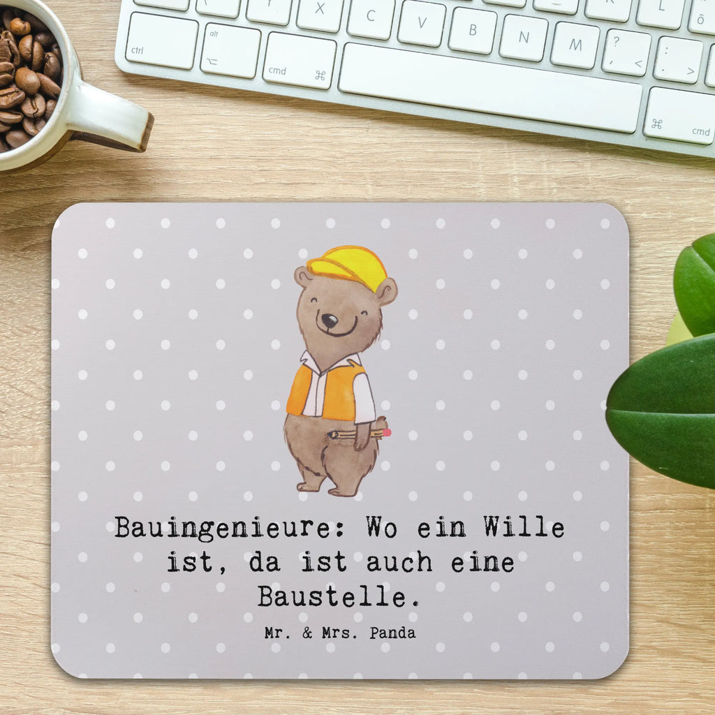 Mauspad Bauingenieure: Wo ein Wille ist, da ist auch eine Baustelle. PC Zubehör, Mauspad, Mousepad, Mausunterlage, Mauspad Büro, Computer zubehör, Designer Mauspad, Einzigartiges Mauspad, Büroausstattung, Arbeitszimmer, Beruf, Ausbildung, Jubiläum, Abschied, Rente, Kollege, Kollegin, Geschenk, Schenken, Arbeitskollege, Mitarbeiter, Firma, Danke, Dankeschön