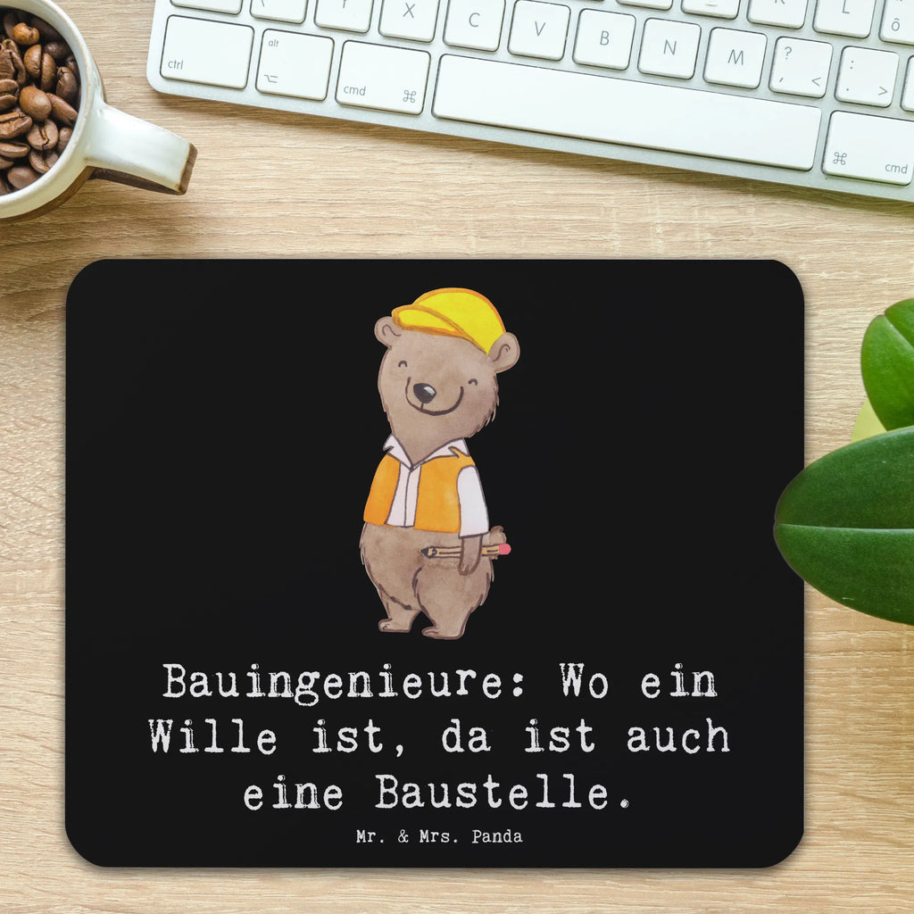 Mauspad Bauingenieure: Wo ein Wille ist, da ist auch eine Baustelle. PC Zubehör, Mauspad, Mousepad, Mausunterlage, Mauspad Büro, Computer zubehör, Designer Mauspad, Einzigartiges Mauspad, Büroausstattung, Arbeitszimmer, Beruf, Ausbildung, Jubiläum, Abschied, Rente, Kollege, Kollegin, Geschenk, Schenken, Arbeitskollege, Mitarbeiter, Firma, Danke, Dankeschön