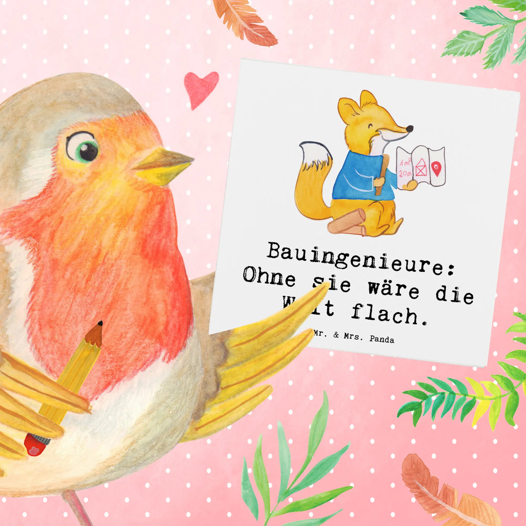 Deluxe Karte Bauingenieure: Ohne sie wäre die Welt flach. Hochzeitskarte, Klappkarte, Hochwertige Klappkarte, Einladungskarte, Grußkarte, Hochwertige Grußkarte, Karte, Glückwunschkarte, Geburtstagskarte, Beruf, Ausbildung, Jubiläum, Abschied, Rente, Kollege, Kollegin, Geschenk, Schenken, Arbeitskollege, Mitarbeiter, Firma, Danke, Dankeschön